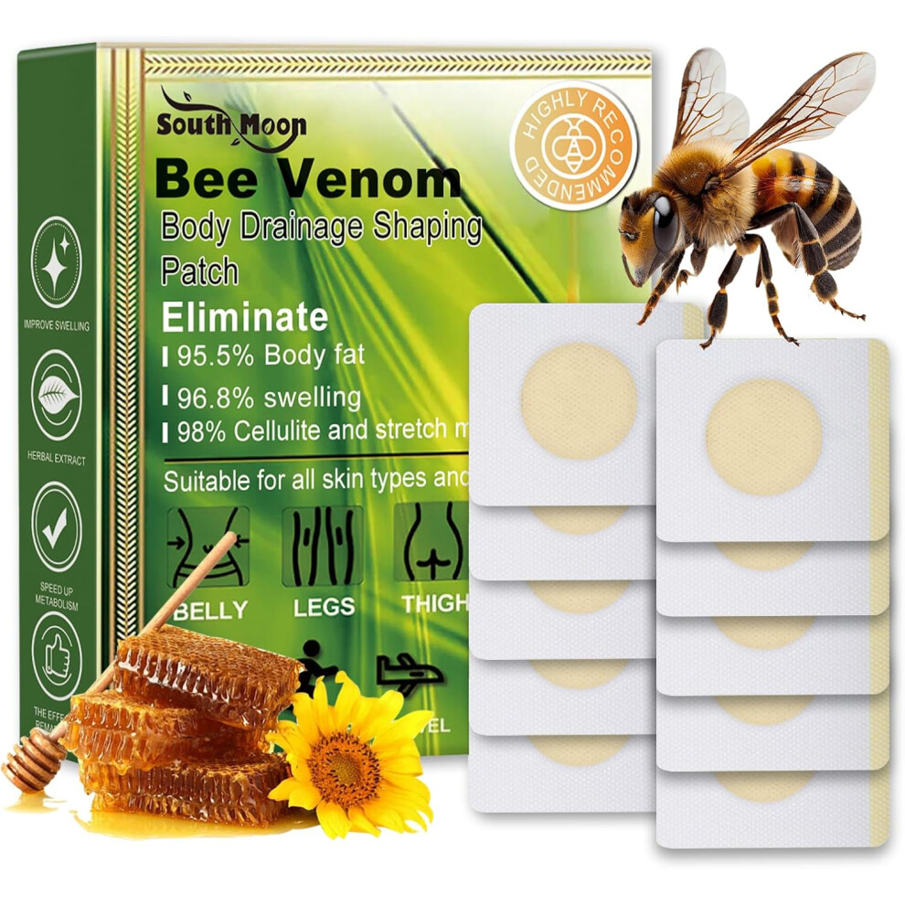 Gogerstar 30Pcs Bee Venom Patches, Lymphatic Drainage Patches - Lightweight Wellness Patches Body Shaping Stickers - Wonder Belly Fat Patches For Detox