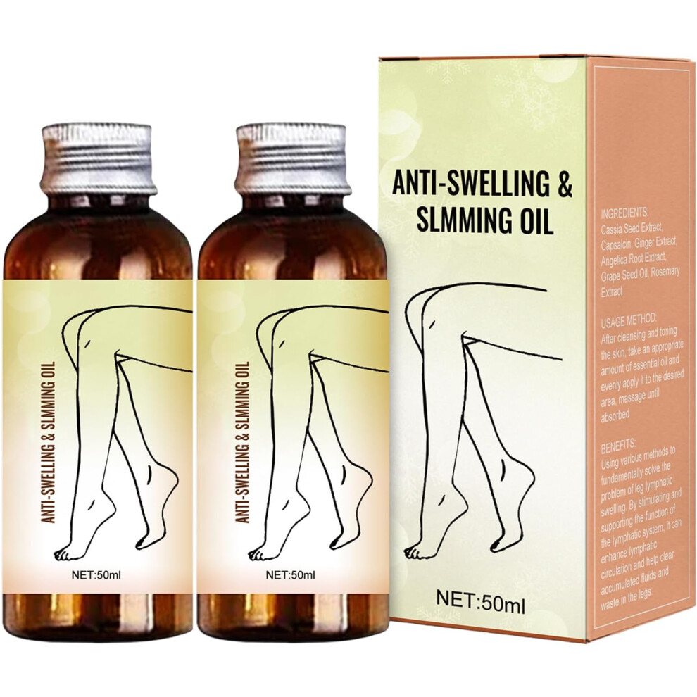 2Pcs Massage Oil for Legs, Lymphatic Drainage Massage Oil, Reduce Leg Swelling Naturally - Feel Relief in Every Step