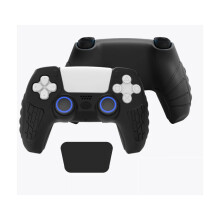 (Black) For PS5 Controller Skin Anti-Slip Silicone Protective Case & Thumb Grips New