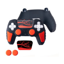 (Co la Black Red) For PS5 Controller Skin Anti-Slip Silicone Protective Case & Thumb Grips New