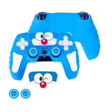 (Blue Cat) For PS5 Controller Skin Anti-Slip Silicone Protective Case & Thumb Grips New