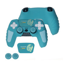 (Moor Blue) For PS5 Controller Skin Anti-Slip Silicone Protective Case & Thumb Grips New