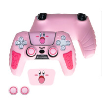 (Pink Kir by) For PS5 Controller Skin Anti-Slip Silicone Protective Case & Thumb Grips New