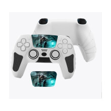 (Fallen White) For PS5 Controller Skin Anti-Slip Silicone Protective Case & Thumb Grips New