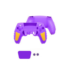 (Purple Yellow) For PS5 Controller Skin Anti-Slip Silicone Protective Case & Thumb Grips New