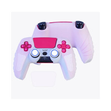 (Transparent White) For PS5 Controller Skin Anti-Slip Silicone Protective Case & Thumb Grips New