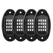 (As show, One size) 4 Pods RGB LED Rock Lights Kit Underglow Multicolor Neon Light Pod with Bluetooth App Control for T