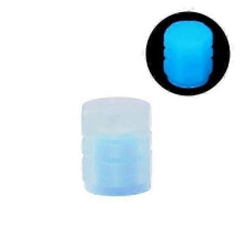 (As show, One size) Upgrade Blue Luminous Tire Valve Cap Car Motorcycle Bike Tyre Hub Fuorescent Nozzle Glowing Caps Dustproof Protection Cover
