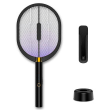 (As show, One size) USB Rechargeable Electric Mosquito Swatter Household Mosquito Swatter Handheld/Vertical/Wall-mounted 3-in-1 Electric Mosquito Swatter Purple Light Mos