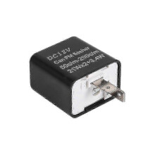(As show, One size) Motorcycle Turn Signal Indicator 2-Pin LED Flasher Relay Speed Adjustable 12V Black-In Stock
