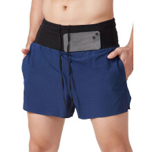 (As show, One size) Men Sports Shorts with Liner Zipper Pocket Waistband Quick Dry Running Cycling Fitness Shorts