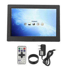 (As show, One size) LCD Digital Photo Frame IPS Full View Screen HD 1280x800 USB Support Black 10in 100?240V EU Plug