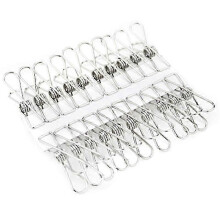 (As show, One size) Stainless Steel Clips Clothes Pins Pegs Holders Clothing Clamps Sealing Clip Household Clothespin C