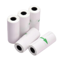 (5 ipupplim, No Adhesive) 5pcs Adhesive Thermal Receipt Sticker Paper Rolls 57*25mm for Mini Pocket Photo Printer Peripage Poooli Paperang High Definition