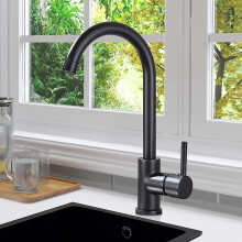 (As show, One size) Kitchen Faucet, Black Mixer Of The Kitchen, 360 Rotating Kitchen Water Faucet, Sink Mixer, Single -volume Heart Body