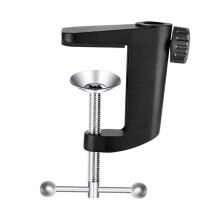 (As show, One size) 3pcs Aluminum Alloy Mic Holder Desk Ctype Clamp for Table Lamp Microphone Suspension Arm