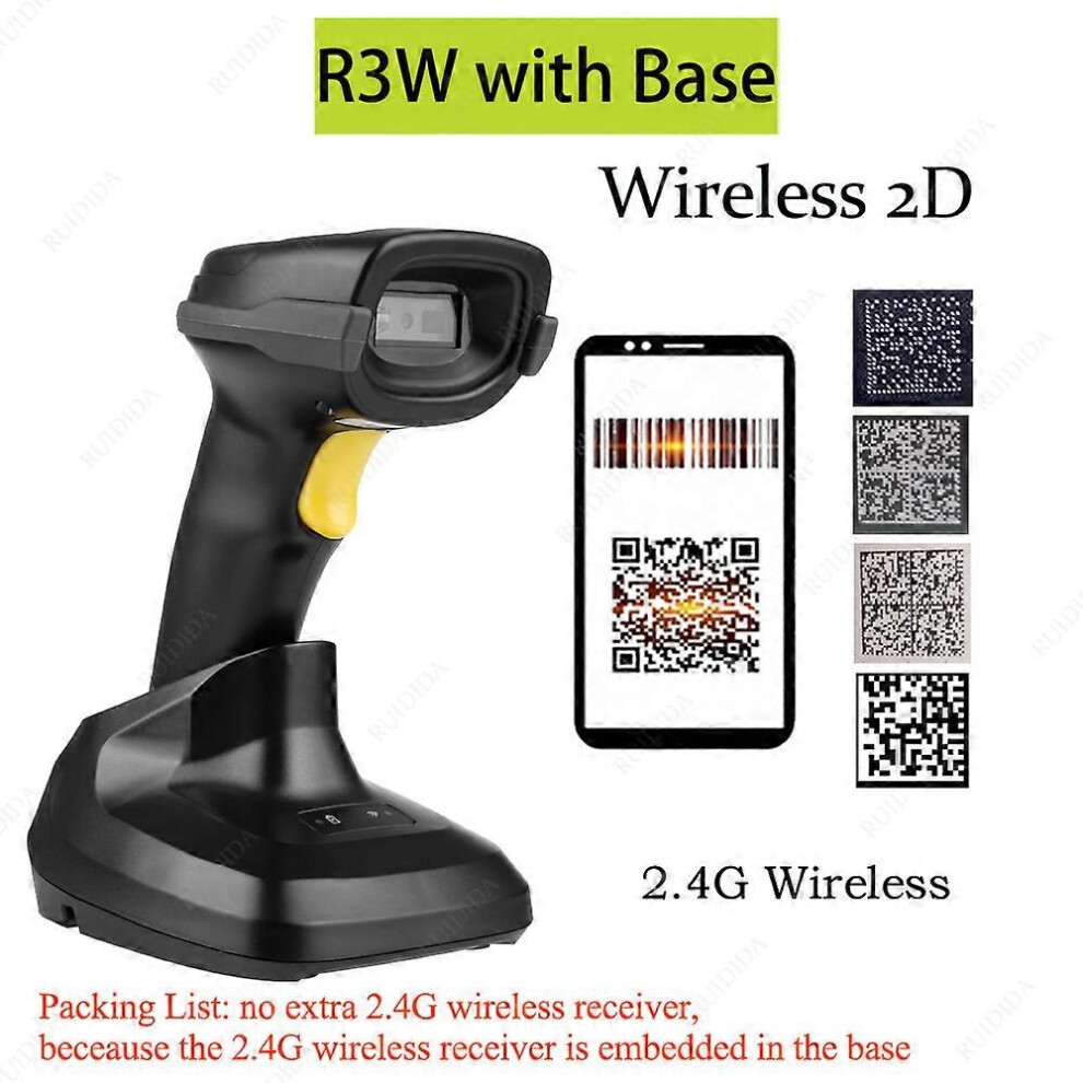 (R7-Wired, One Size) Handheld Wired Barcode Scanner Portable Wireless Bluetooth 1D 2D Qr Code Pdf417 Reader For Retail Shop Logistic Warehouse Light