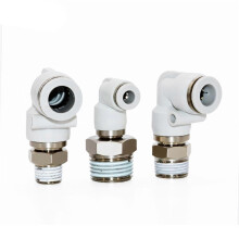 (As show, One size) 1PCS Pneumatic Fitting Right Angle Elbow Highspeed Rotary Hose Pipe Connector KSL06M5/0801S02S(KSL6M6)