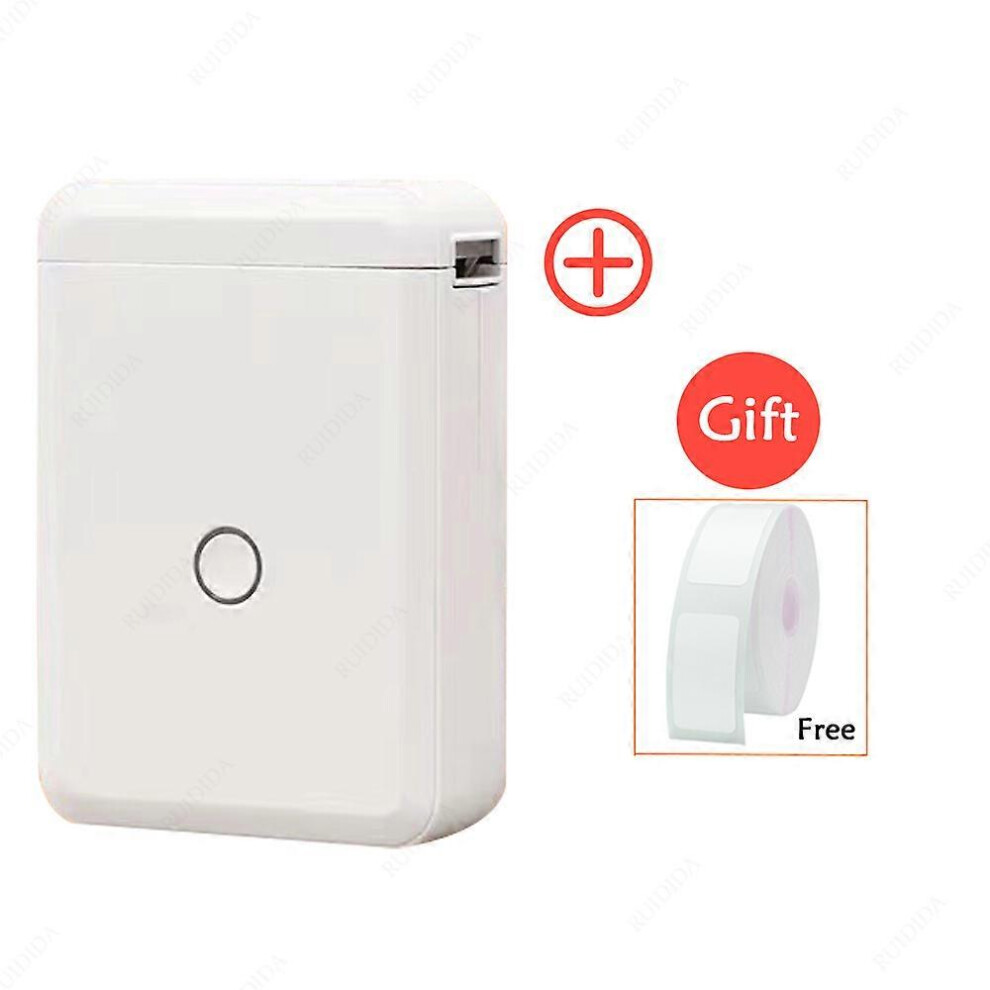 (D110 with 12Rolls A, One size) Wireless Bluetooth Sticker Pocket Printer Mini Portable Thermal Label Printer Date Pricetag Maker Machine Home Use Off