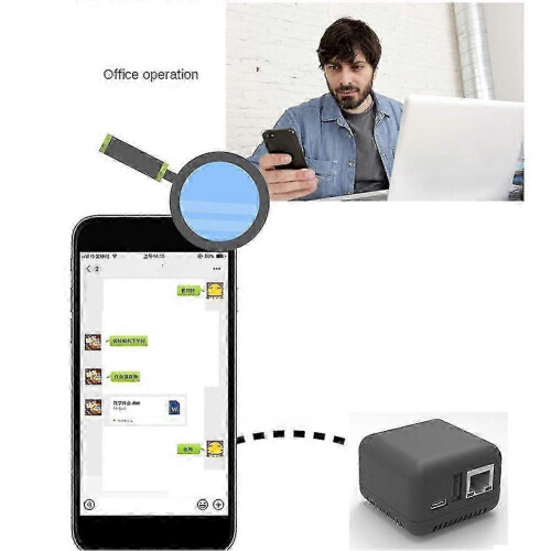 (As show, One size) Mini NP330 Network USB 2.0 Print Server(Network Version) 1