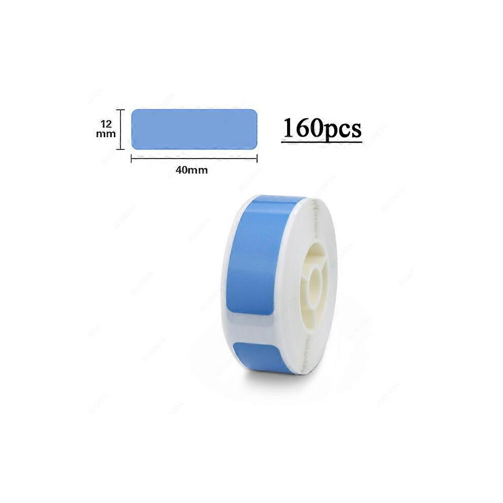 (Green 12x40mm 160pcs, One size) Niimbot D11 D110 Printing Label Supermarket Waterproof Anti-Oil Tear-Resistant Price Label Pure Color Scratch-Resista