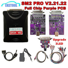 (As show, One size) New Firmware V2.21.22 Upgrade SM2 PRO NEW VCI 3LED Display GPT Cable Purple PCB Board A+ Quality Supports J2534