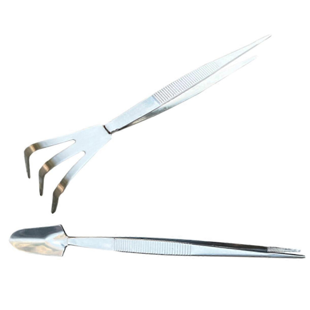 (As show, One size) Stainless Steel Bonsai Tweezers Set in Rake Tweezers for Planting Garden and Bonsai Care-image-OPC-PHK9CDJ-NEW