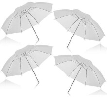 (As show, One size) 33″ Soft Umbrella White Translucent 4-Pack for Studio Photography Lighting