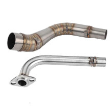 (As show, One size) 2pcs Stainless Steel Motorcycle Front Exhaust Pipe Accessory Fit for NMAX 155 125