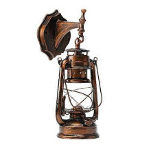 (As show, One size) Yellow Bronze Bulb Retro Industry Vintage Rustic Lantern Lamp Wall Sconce Light Fixture