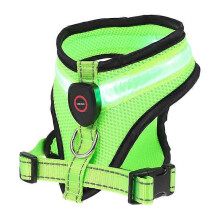 (S, Red) LED Luminous Dog Harness Breathable Anti Lost Mesh Fabric Dog Vest for Night Travel Safe Adjustable Durable for All Dogs