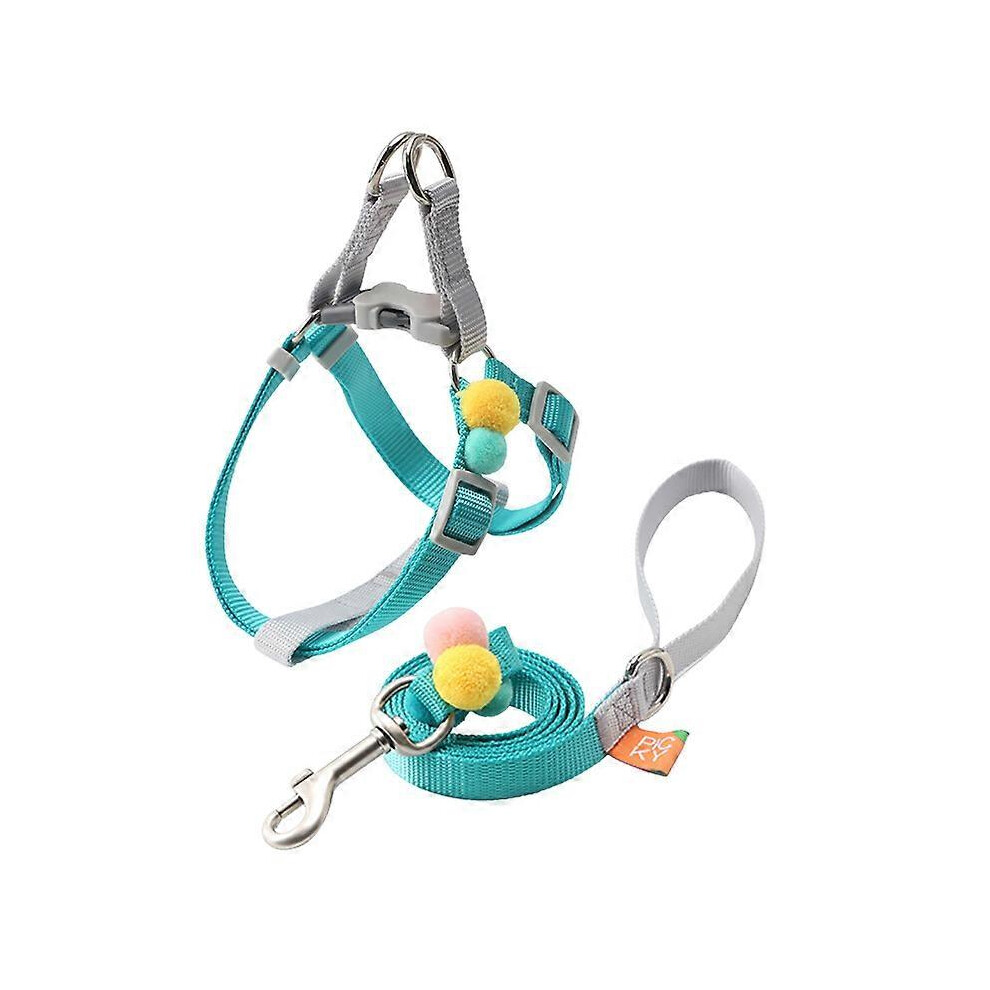 (S 35-55cm Chest, Blue) Step In Dog Harness And Leash Set Adjustable Pet Vest Soft Durable Nylon Pet Lead for Small Dogs