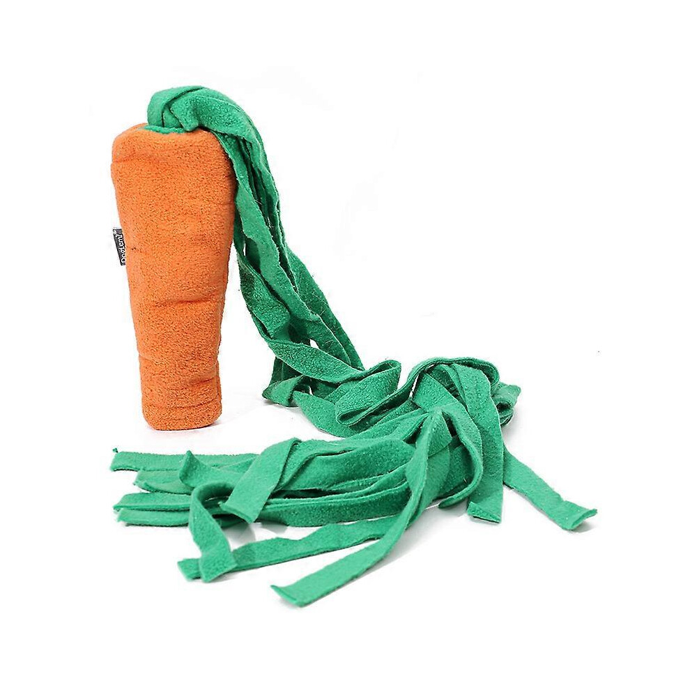 (As Show, One Size) Plush Dog Puzzle Toys Iq Sniffing Training Pet Snuffle Toy Soft Food Feeding Bowl Foraging Interactive Stress Relief Accessories Orange