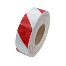(As show, One size) Reflective Tape, Reflective Tape Self Adhesive Safe Marking Tape Warnig Night Reflective Sticker 5 cm X 3 Meters(Red and White)