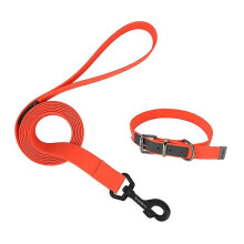 (M, Orange) Dog Collar And Leash Set Designer Pet Collars Training Lead Rope Durable Anti-Pull For Small Medium Large Dogs Outdoor