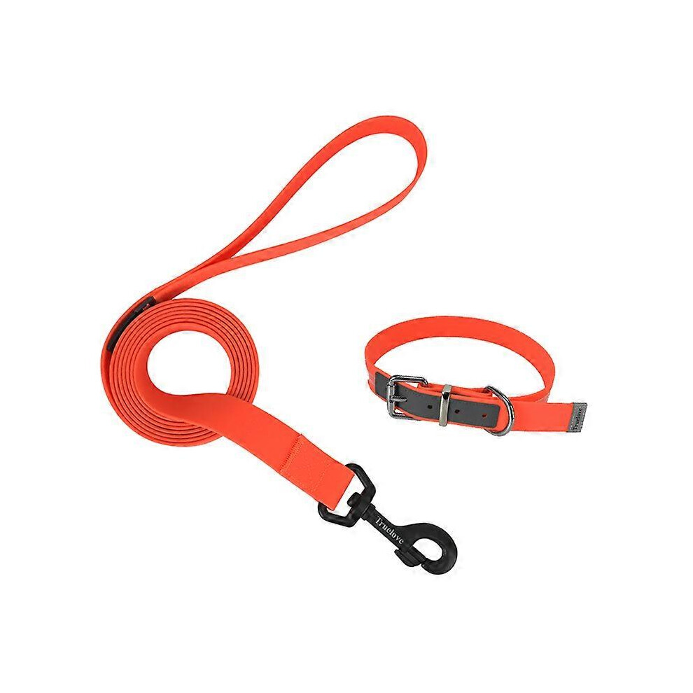 (M, ) Dog Collar And Leash Set Designer Pet Collars Training Lead Rope Durable Anti-Pull For Small Medium Large Dogs Outdoor Orange