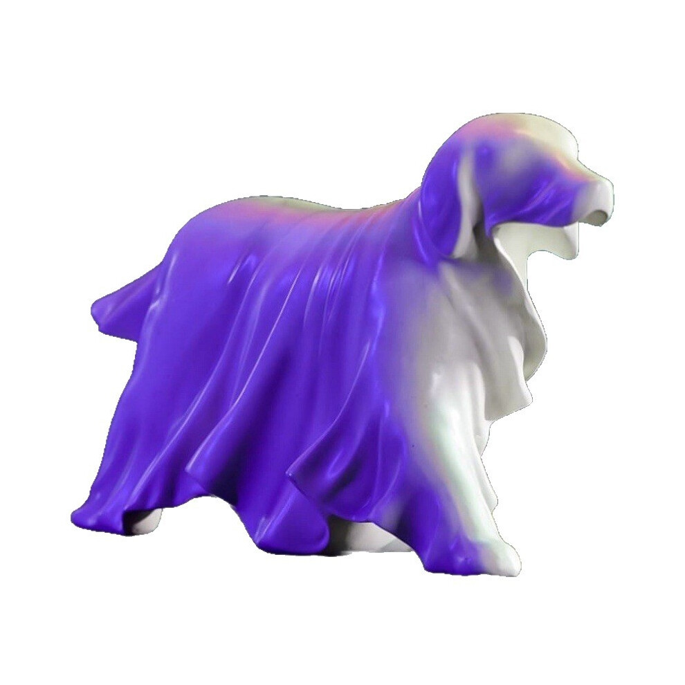 Ghost Dog Statue Glow in Night Halloween Decor Resin Ornaments Gift for Home Desk Table Statue for Dog Lover