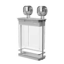 (White) Iron Suction Cup Chopstick Holder Wall Mounted Large Capacity Chopsticks Storage Box Space Saving Moisture-proof Chopstick Cage