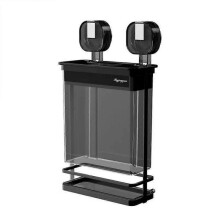 (Black) Iron Suction Cup Chopstick Holder Wall Mounted Large Capacity Chopsticks Storage Box Space Saving Moisture-proof Chopstick Cage