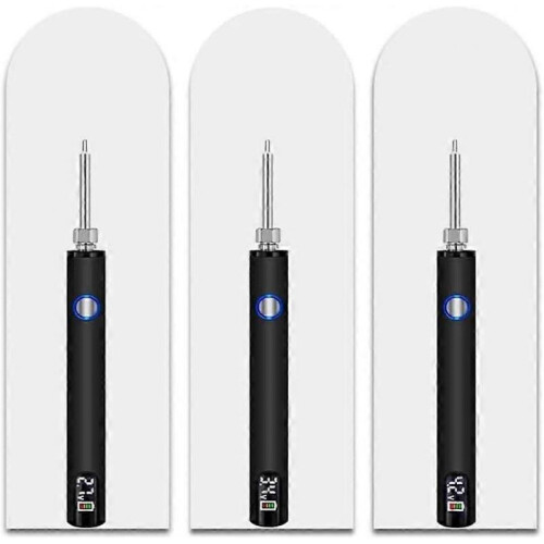 (Black) Soldering Iron Kit,Portable Soldering Pen with Digital Display 1