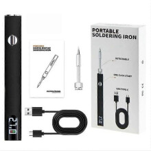 (Black) Soldering Iron Kit,Portable Soldering Pen with Digital Display