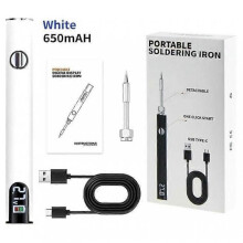 (White) Soldering Iron Kit,Portable Soldering Pen with Digital Display