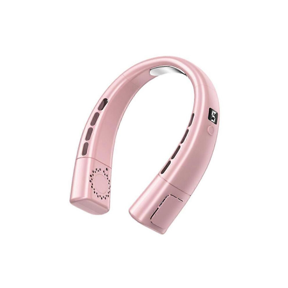 (8000 mAh,Pink)Upgraded 8000mAh Neck Fan Portable Cooler USB Rechargeable Cooling Lazy Neck Fan