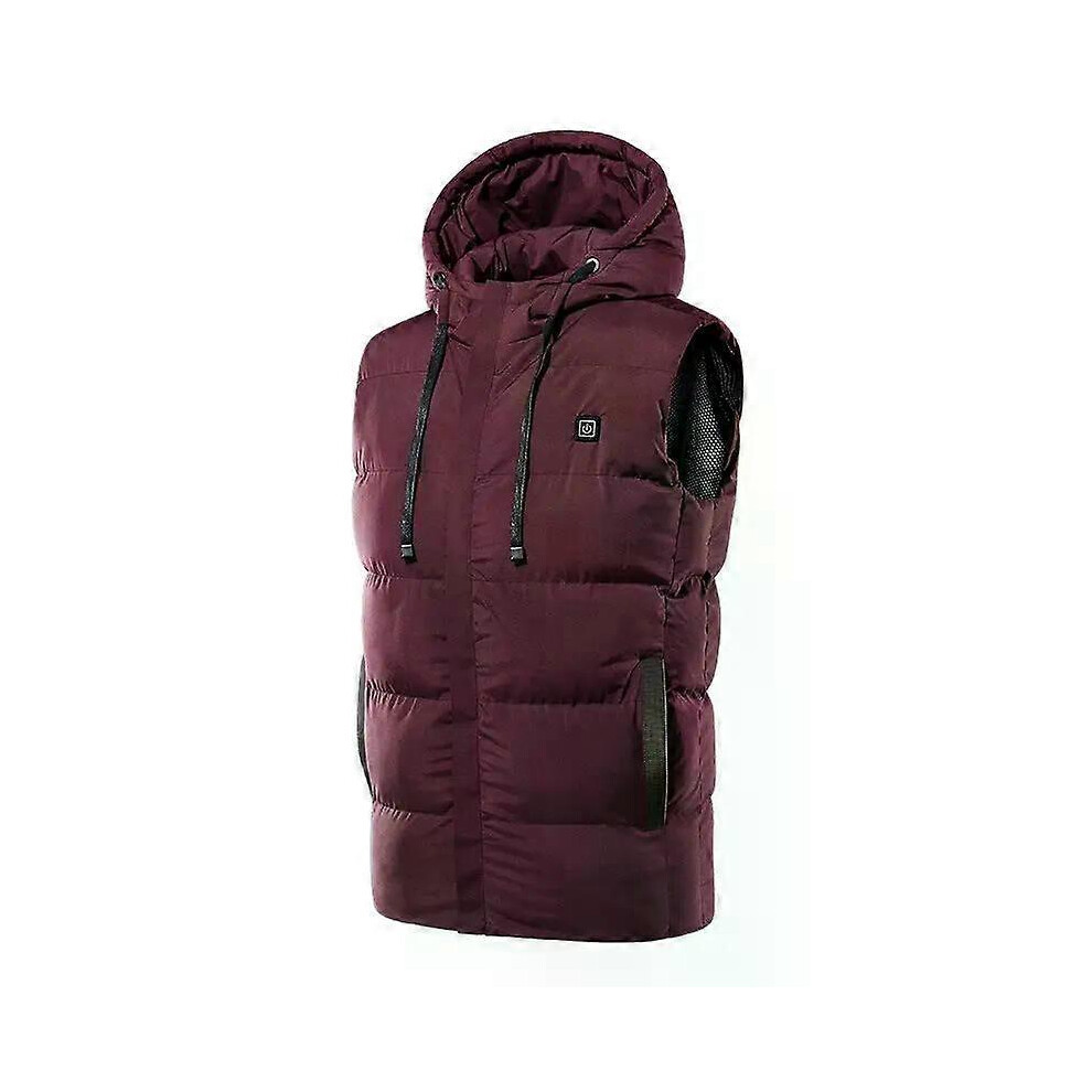 (37*25*10,Wine Red 7XL)7 Zones Heated Vest Electric Heated Jackets Men Women Sportswear Heated Coat Heat Coat USB Heating Jacket For Camping