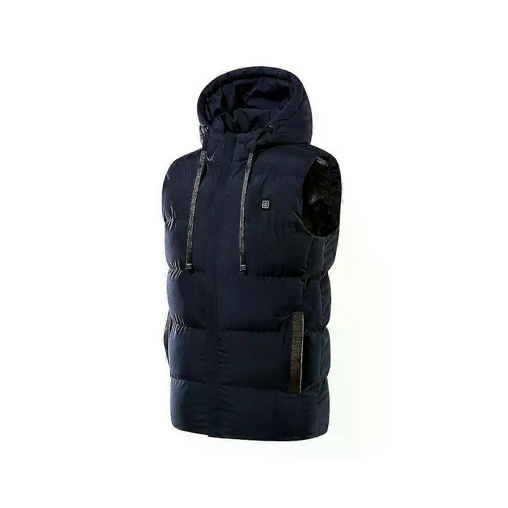 (37*25*10,Dark Blue 4XL)7 Zones Heated Vest Electric Heated Jackets Men Women Sportswear Heated Coat Heat Coat USB Heating Jacket For Camping