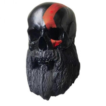 (Style 2) Motorcycle Skull Helmet Holder Wall Mount, Multi-uses Removable Skull/beard Helmet Rack, Resin Crafts Helmet Stand