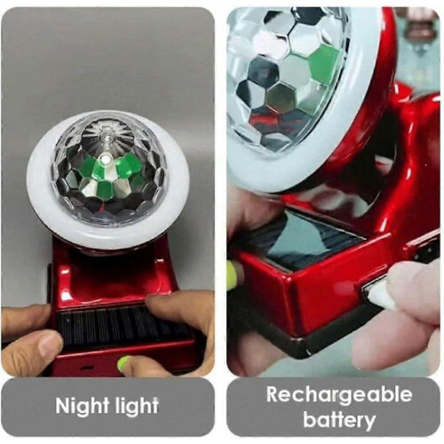 (Red) Solar Charging Colorful Magic Ball RGB Atmosphere Light, Solar-Disco Ball Light 2