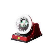 (Red) Solar Charging Colorful Magic Ball RGB Atmosphere Light, Solar-Disco Ball Light