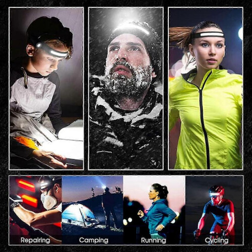 LED Induction Headlamp Camping Search Light USB Rechargeable Headlight Led Head Torch Work Light with Built-in Battery 1