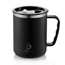 (Black) 304 Stainless Steel Vacuum Mug Insulate Thermos Coffee Cup 500ML Insulation Mug Office Coffee Cup with Handle Water Cup